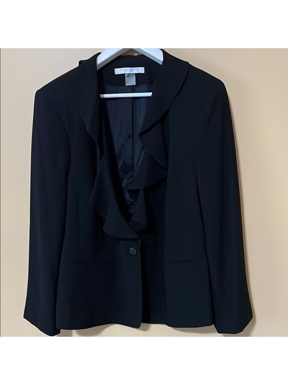 Peter Nygard Black Blazer Structured Suit Jacket
